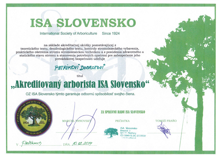 Certifikát ISA